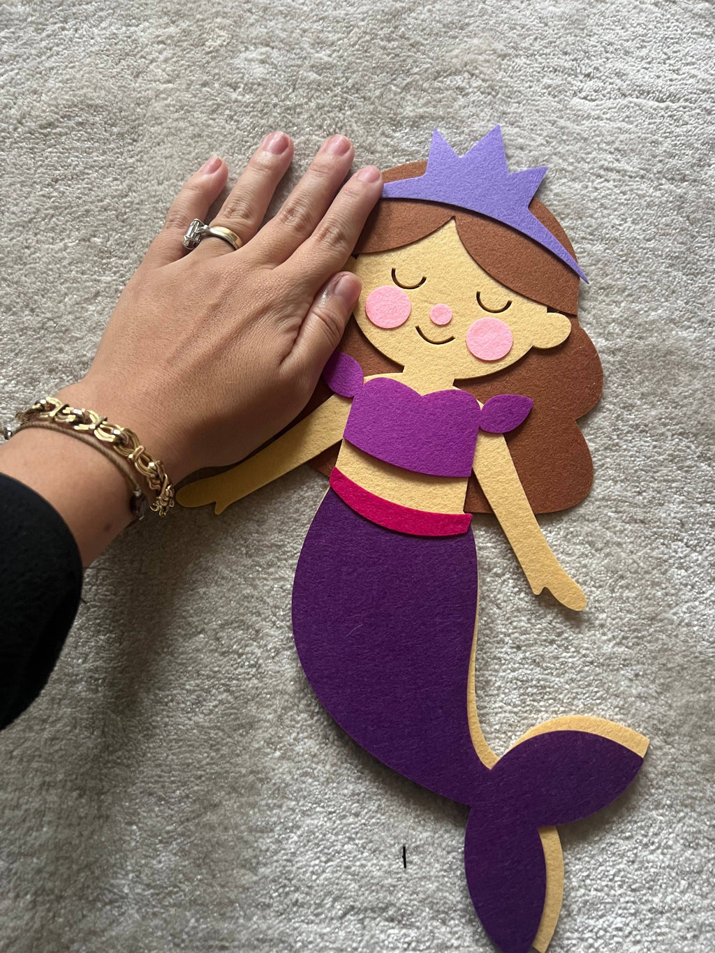 Tableau en Feutrine « Sirène » The PlayMakers | 98 cm | Jeu Créatif Velcro | Dès 3 ans