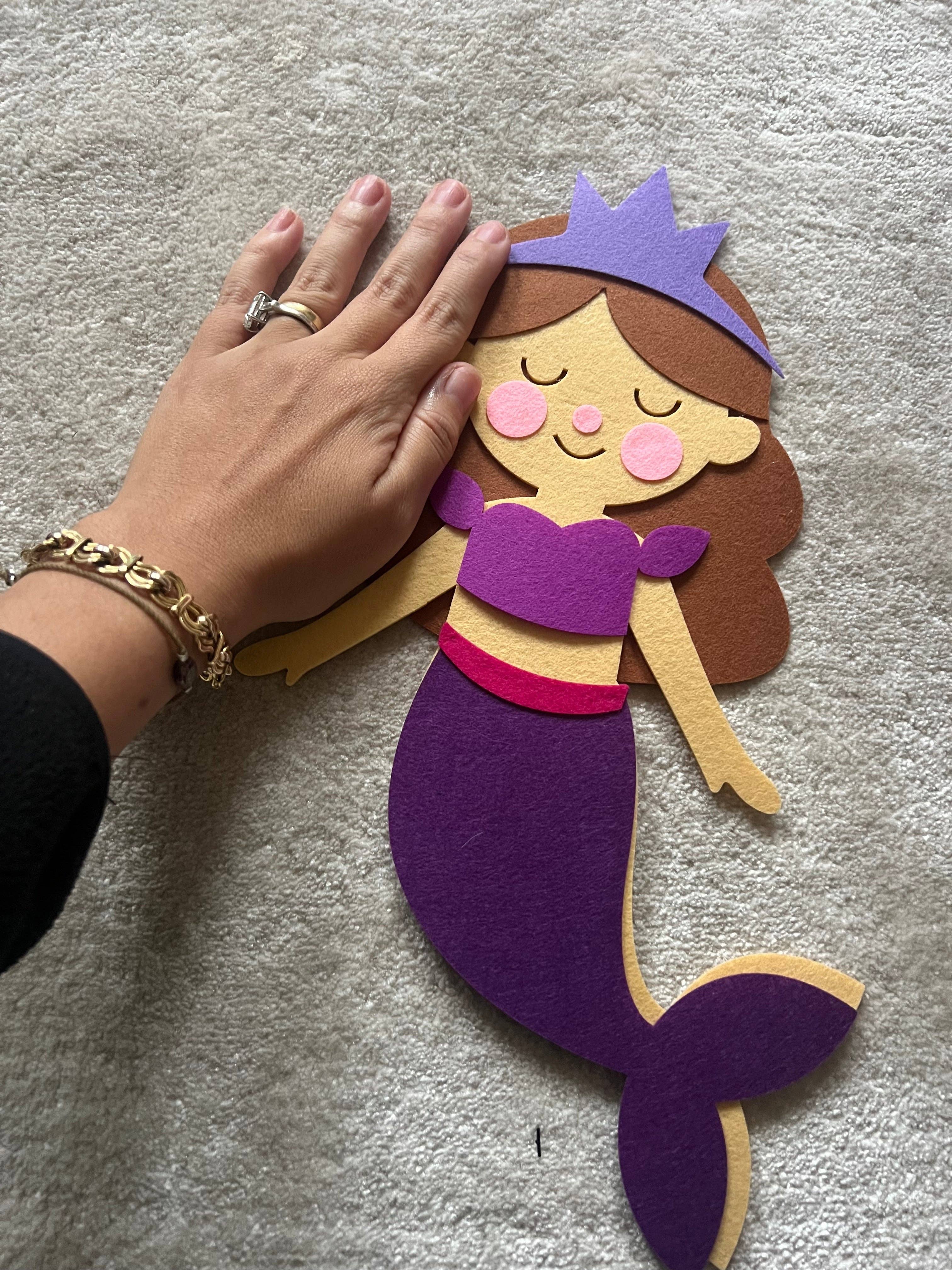 Tableau en Feutrine « Sirène » The PlayMakers | 98 cm | Jeu Créatif Velcro | Dès 3 ans