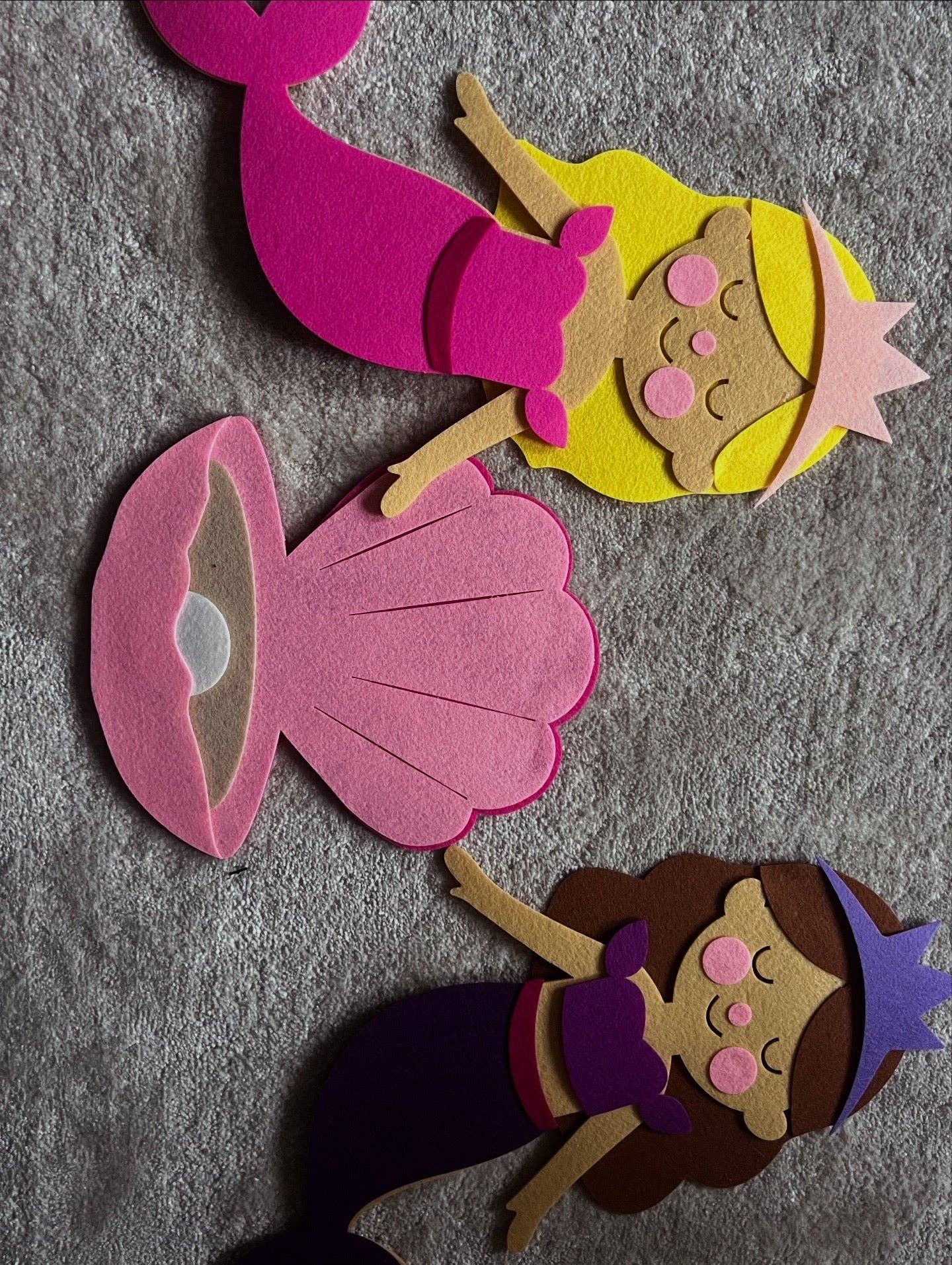 Tableau en Feutrine « Sirène » The PlayMakers | 98 cm | Jeu Créatif Velcro | Dès 3 ans
