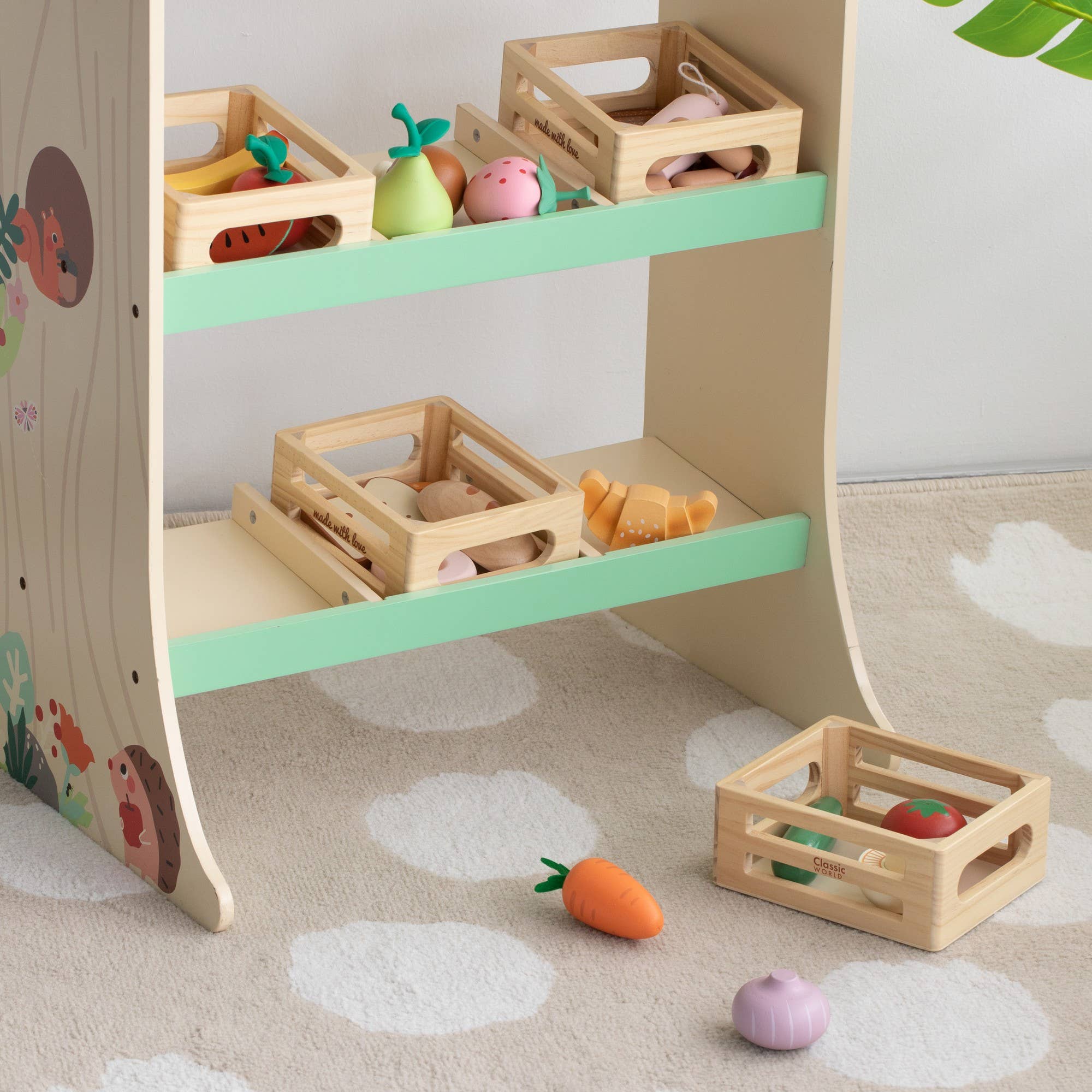 Caisse de Fruits en Bois Classic World | 5 Fruits Réalistes | Jeu de Cuisine | Dès 18 mois