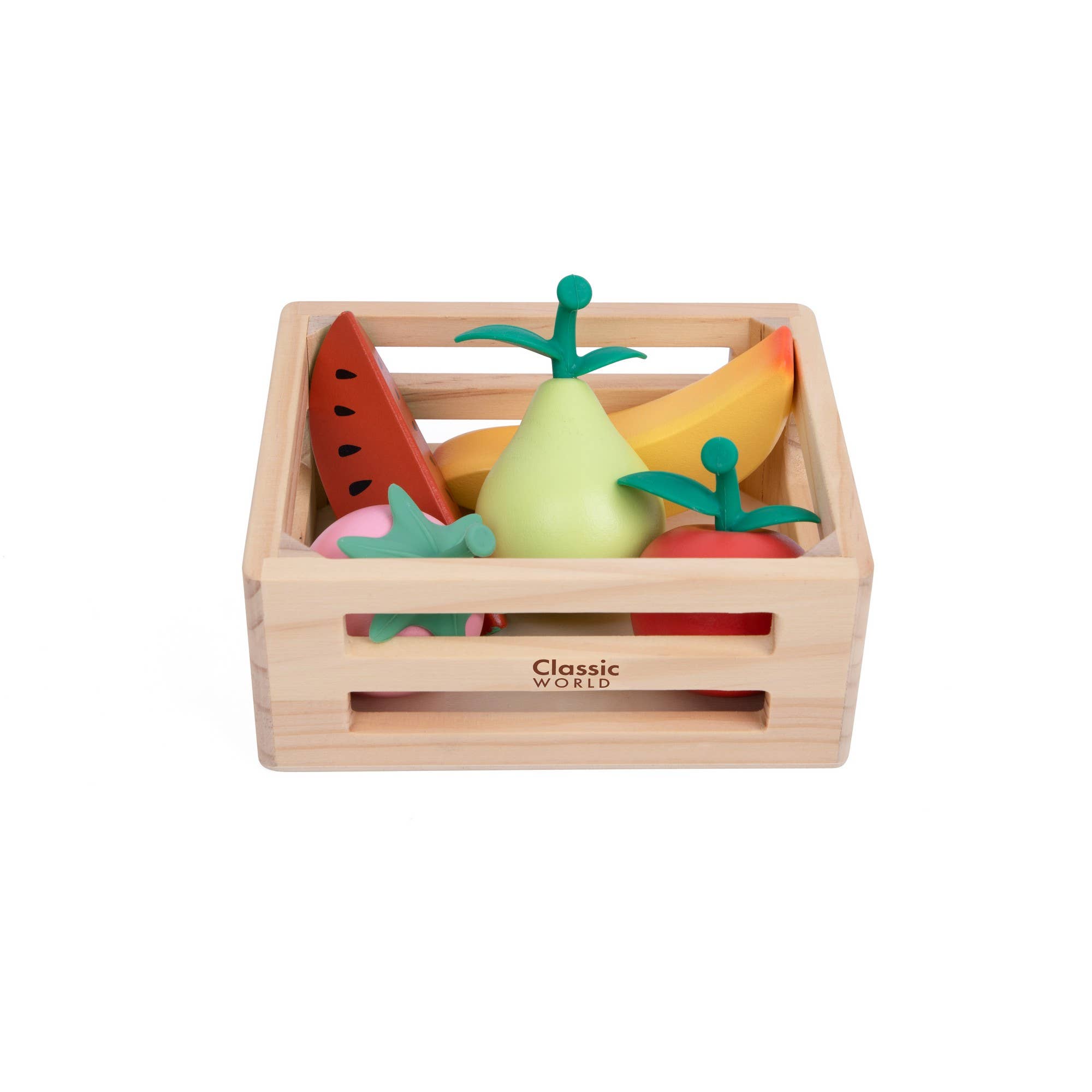 Caisse de Fruits en Bois Classic World | 5 Fruits Réalistes | Jeu de Cuisine | Dès 18 mois