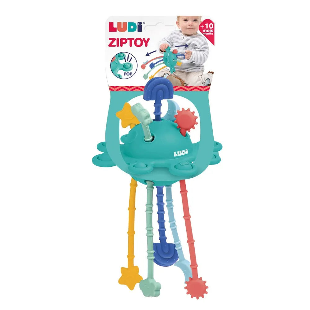 Hochet Ziptoy Ludi – Silicone multifonction dès 10 mois