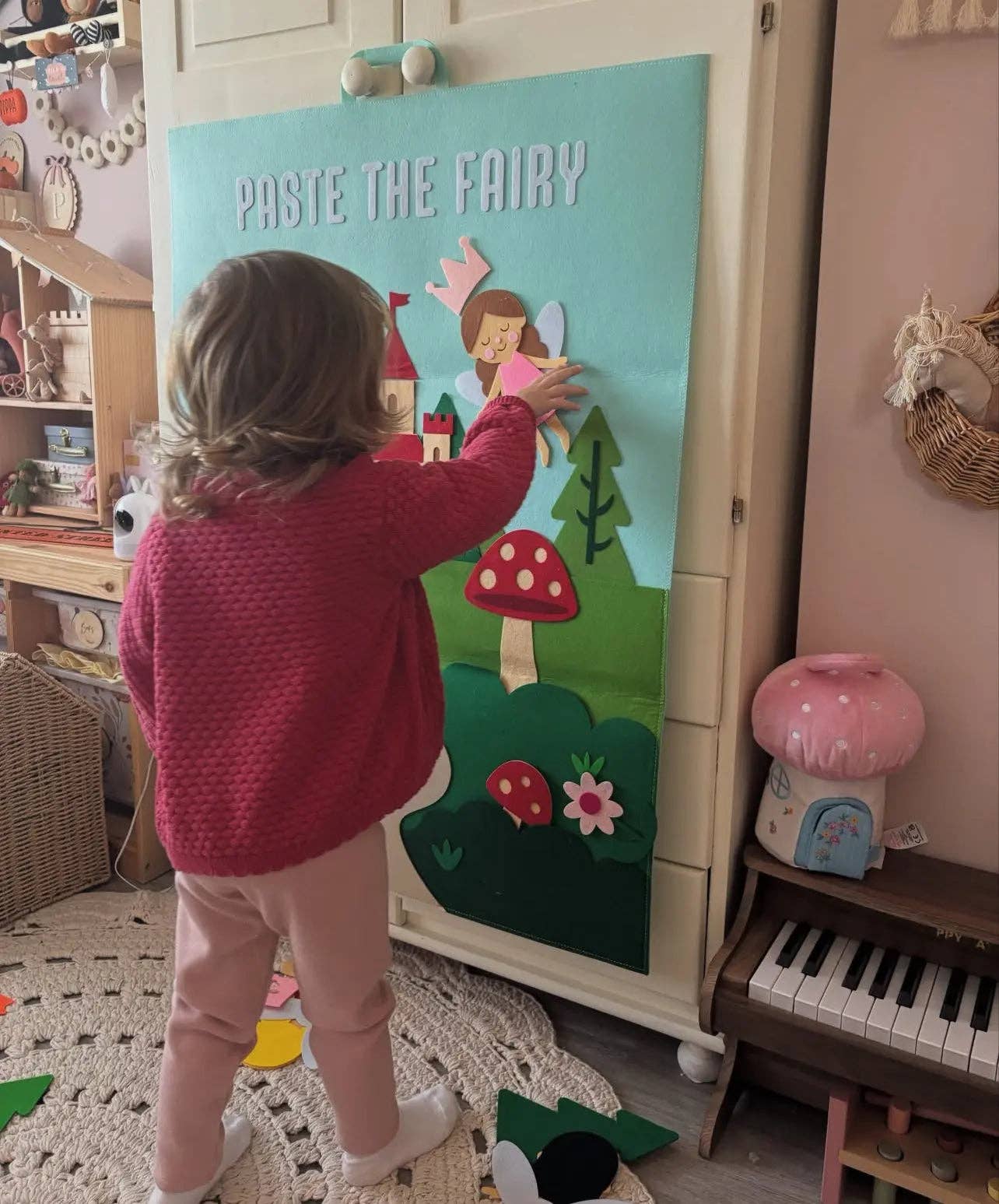 Tableau en Feutrine « Fée » The PlayMakers | 98 cm | Jeu Créatif Velcro | Dès 3 ans