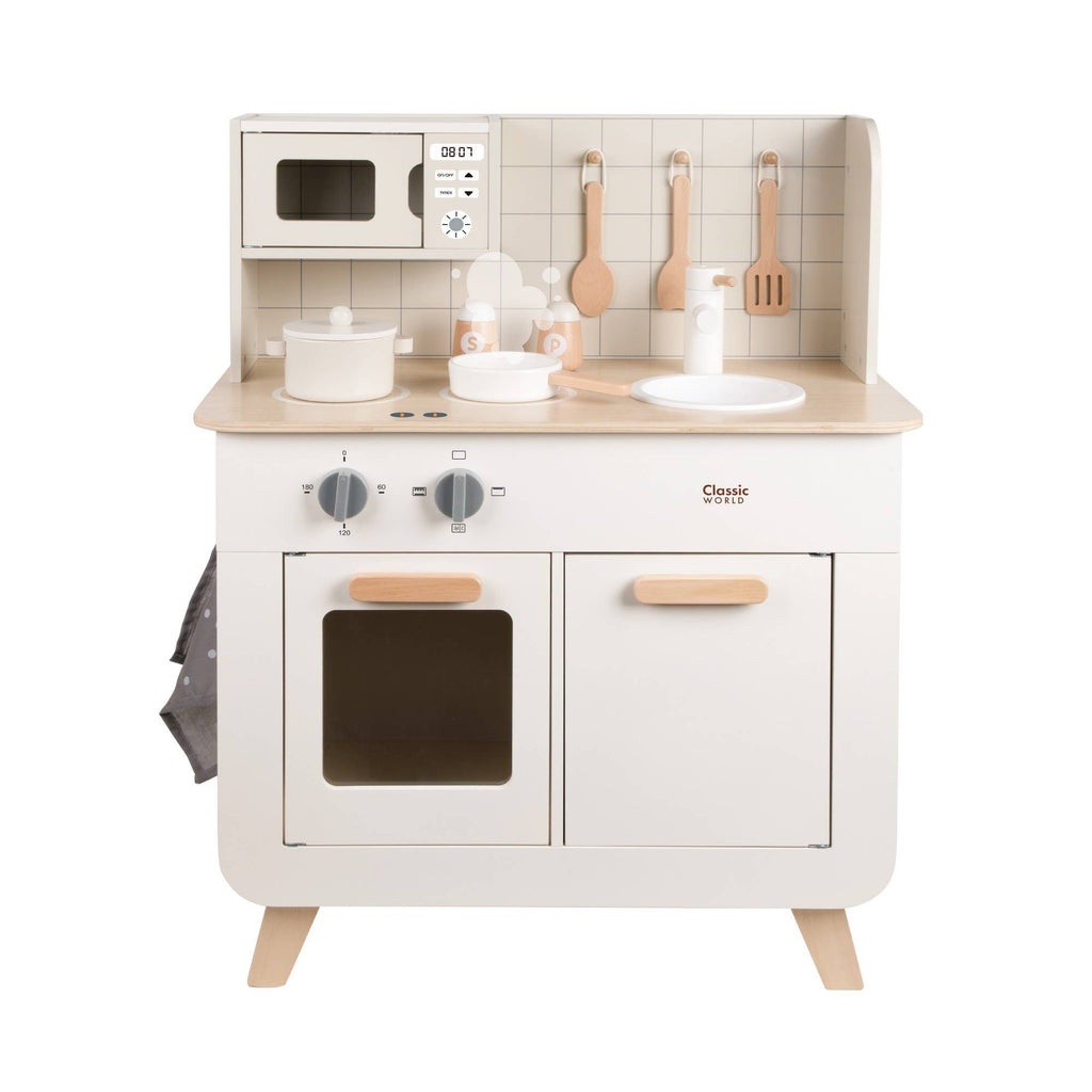 Cuisine en Bois pour Enfants Classic World | Robinet & Accessoires | Jeu d'Imitation | Dès 3 ans