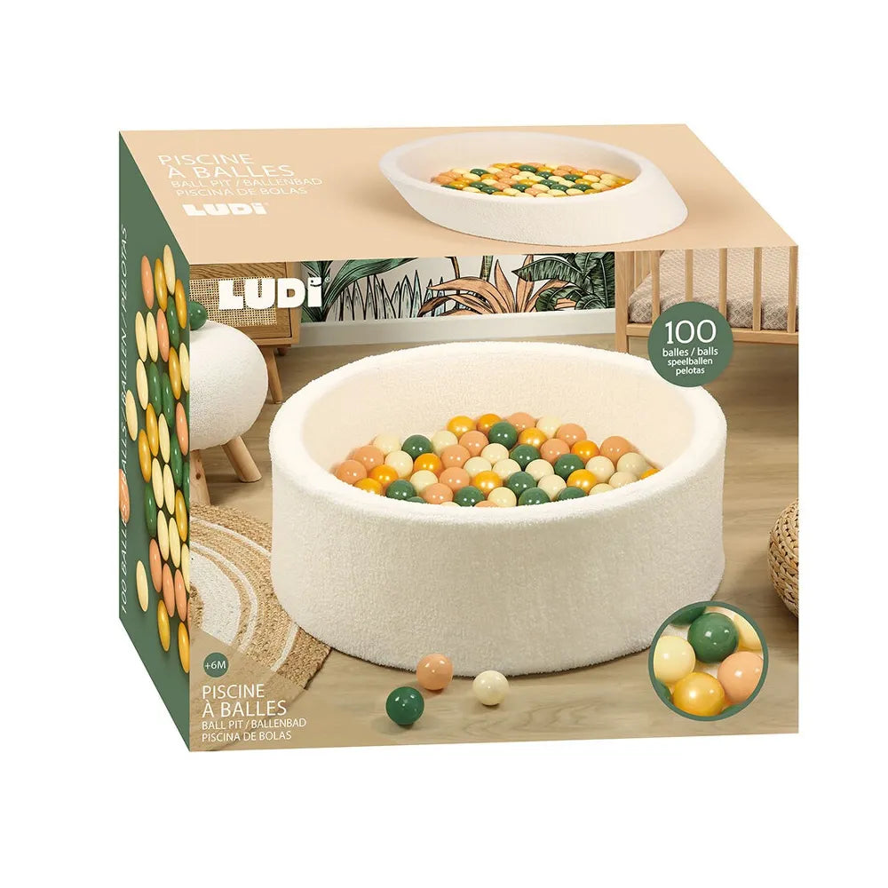 Piscine à balles Plush Blanche Ludi – Ø90 x H30 cm