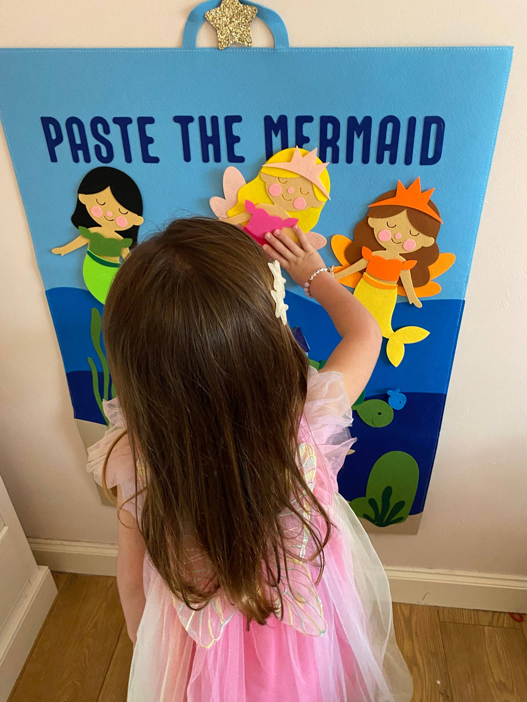 Tableau en Feutrine « Sirène » The PlayMakers | 98 cm | Jeu Créatif Velcro | Dès 3 ans