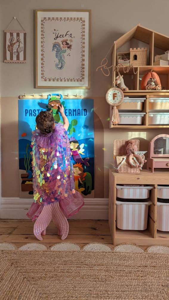 Tableau en Feutrine « Sirène » The PlayMakers | 98 cm | Jeu Créatif Velcro | Dès 3 ans