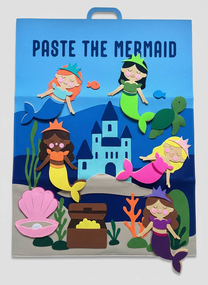 Tableau en Feutrine « Sirène » The PlayMakers | 98 cm | Jeu Créatif Velcro | Dès 3 ans
