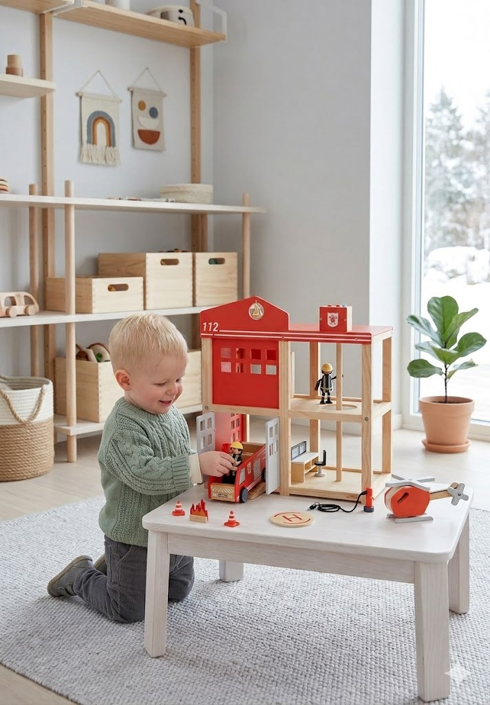 Grande Caserne de Pompiers Small Foot – Jouet en bois