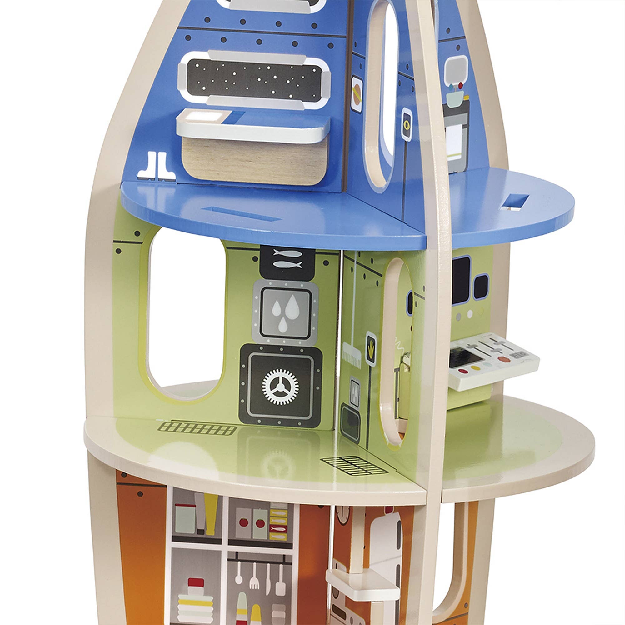 Fusée Jouet en Bois Classic World | Construction & Jeu de Rôle | 12 Pièces | Dès 3 ans