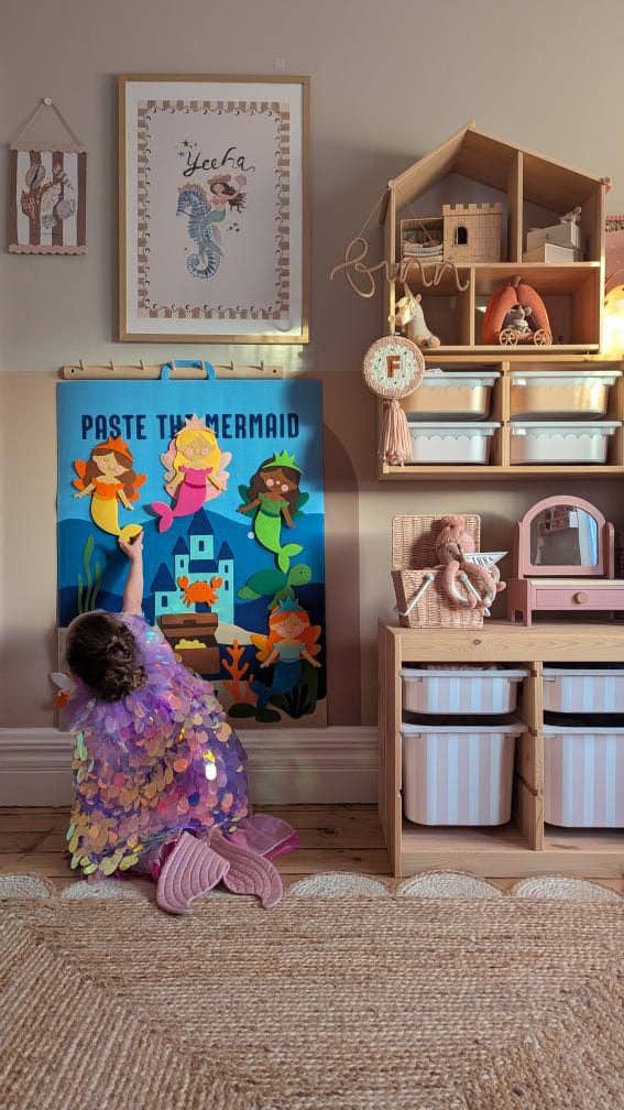 Tableau en Feutrine « Sirène » The PlayMakers | 98 cm | Jeu Créatif Velcro | Dès 3 ans