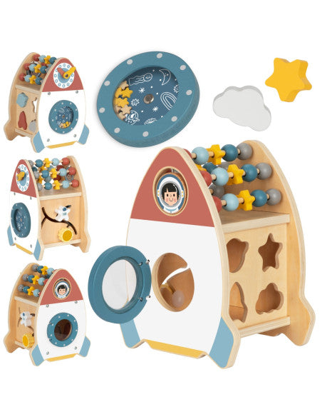 Set complet fusée activités Tooky Toy avec formes et accessoires
