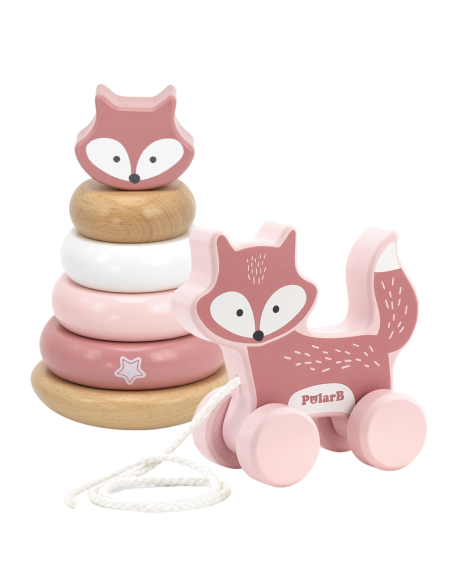 Set renard PolarB – pyramide et renard à tirer sur fond blanc