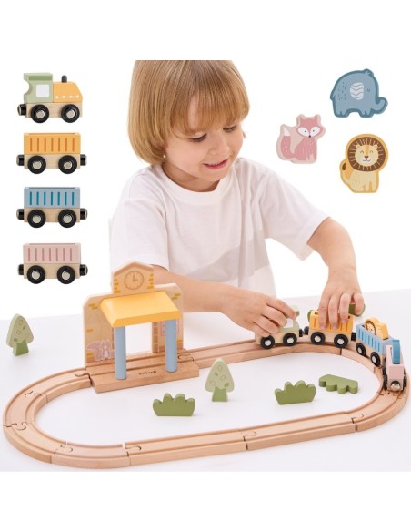Circuit de train PolarB complet avec gare et animaux
