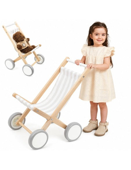 Poussette Poupée en Bois