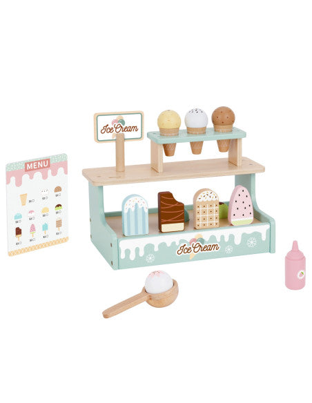 Toutes les pièces du set de glaces en bois